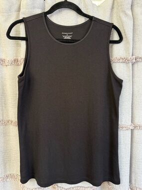 Christopher & Banks PIMA Cotton Dark Black Sleeveless Tank Top - SIZE M